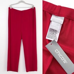 Chico's Bold Red Straight Leg Pants